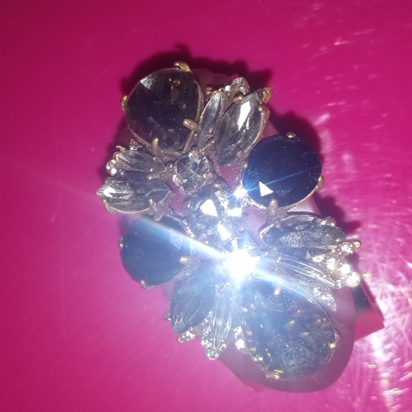 J Crew New No Tags Layered Rhinestone Cuff Gold Tone - Picture 6 of 9